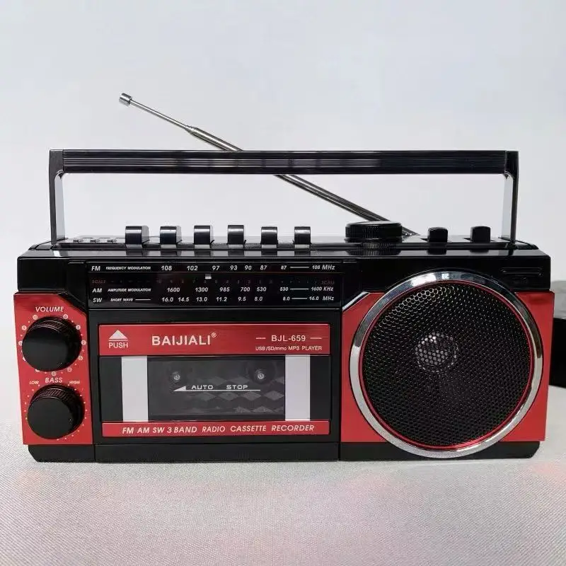 

Многофункциональный Am FM Sw беспроводной 3-полосный радиоприемник ретро Bluetooth динамики рекордер автоматическая остановка кассетный плеер AC 220 В радио