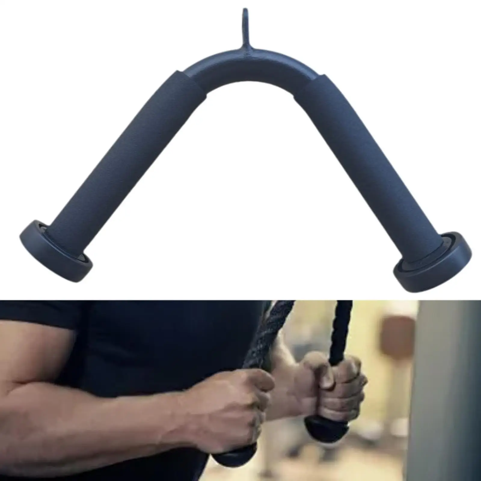 Carbon Steel Tricep Press Down V Bar LAT Pulldown Attachment Seated Row Handle for Fitness Gym Equipment