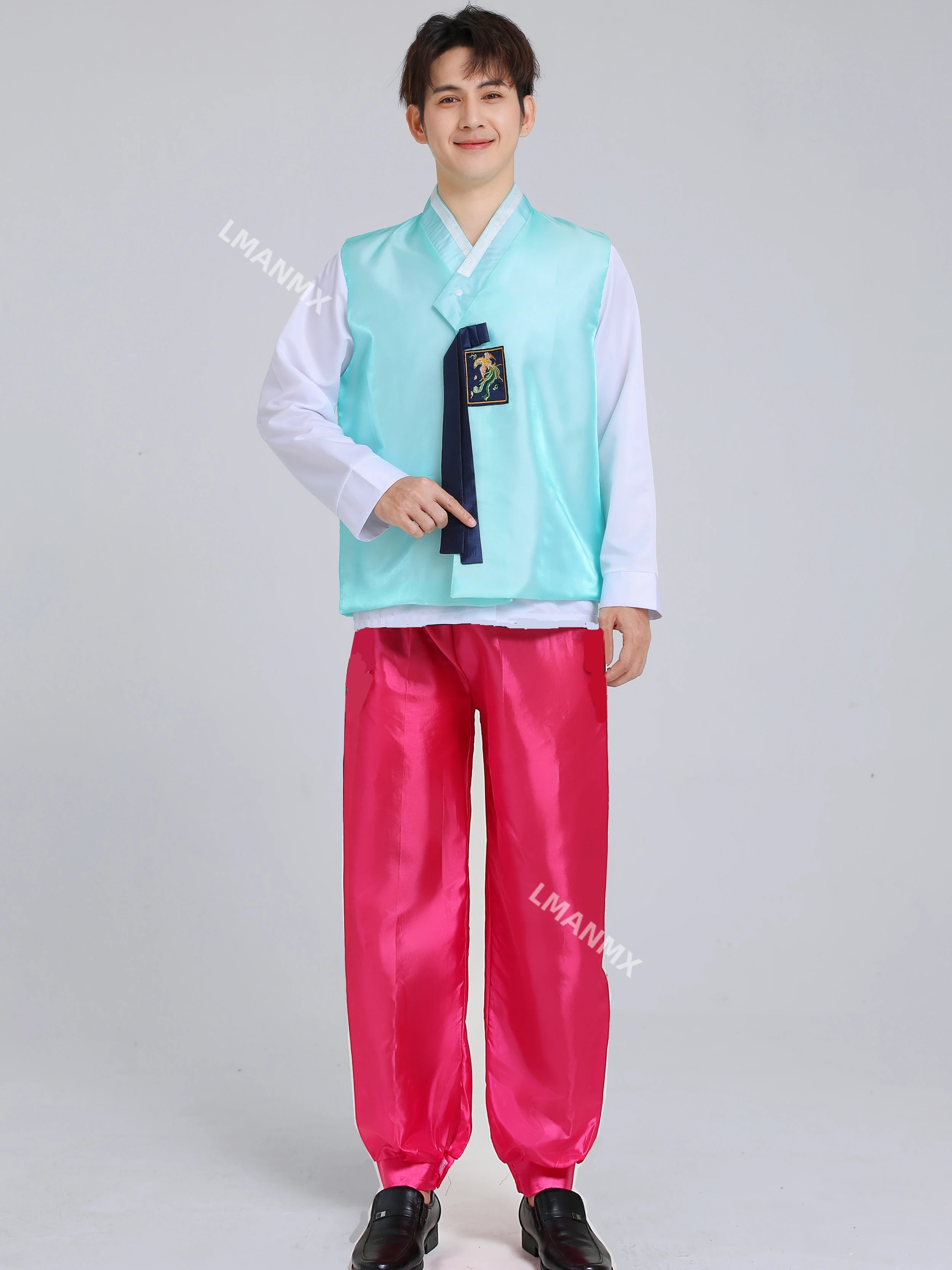 Men's Korean Costume, Ethnic Dance Dress, Palace Hanfu, Primary and Secondary School Student Sports Games Performance Dress