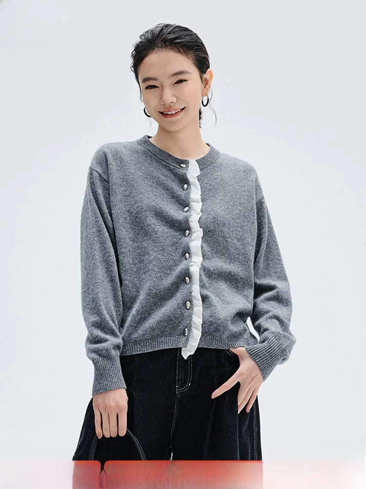 

Женский вязаный кардиган однотонного цвета, мягкий, длинный, модный, осенний, новинка, на пуговицах, с круглым вырезом, теплый.