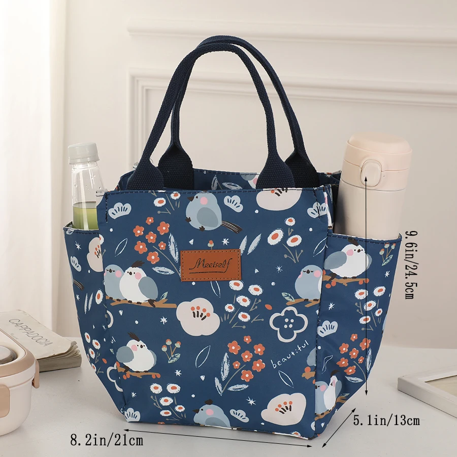 Office workers go out with rice lunch box bag thermal bento bag fashion tote bag canvas hand carrying mommy bag