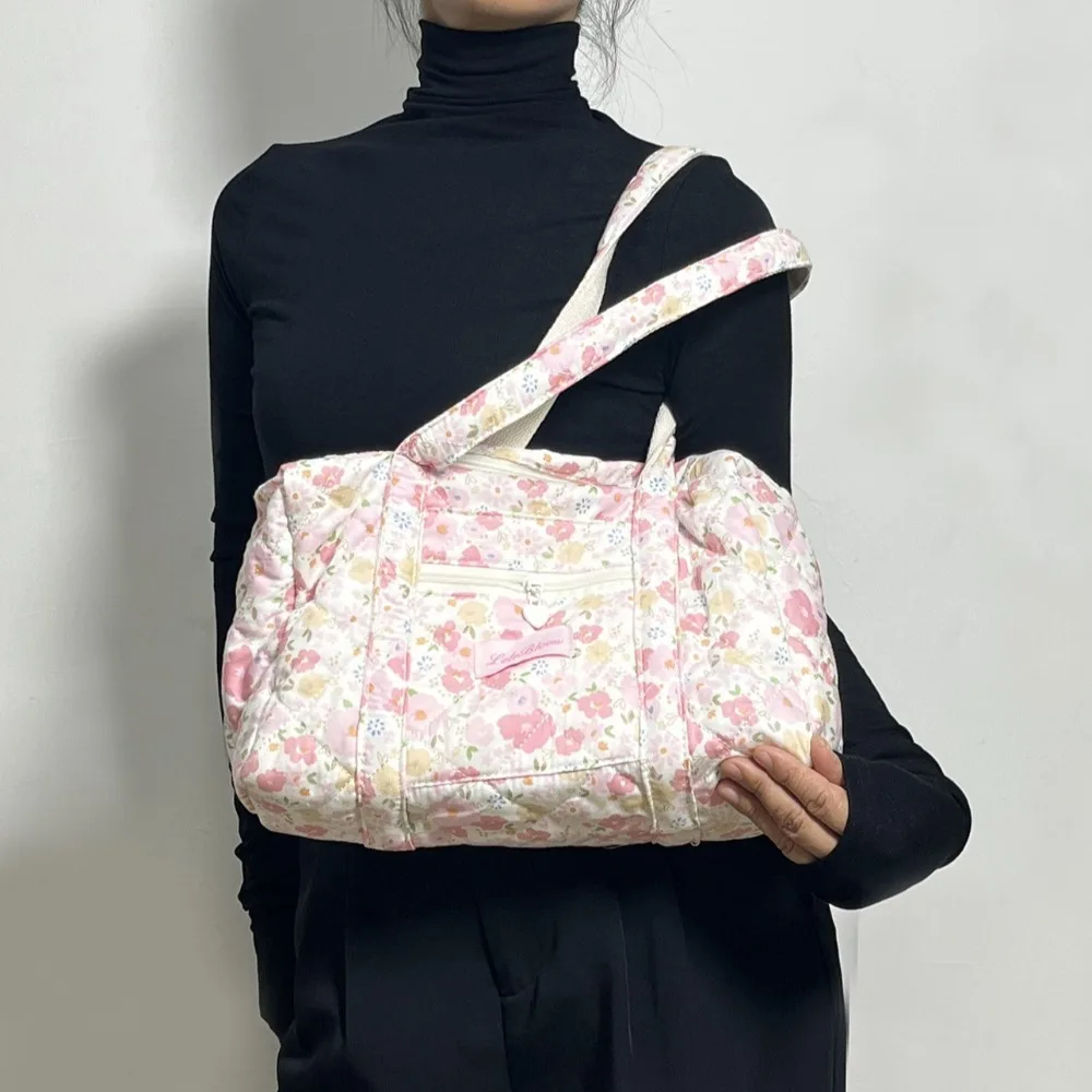 Estilo coreano carrinho organizador sacos flor grande capacidade floral múmia saco de armazenamento cuidados com o bebê tote bolsa de ombro único feminino