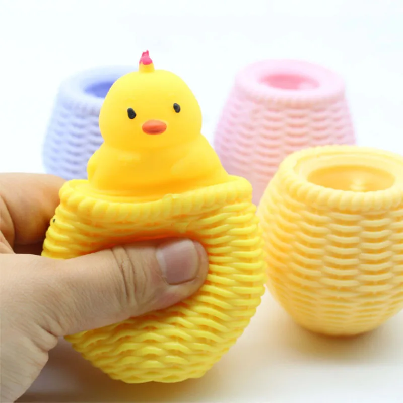 Chicken Cup Decompression Chicken and Duck Cup Cute Chicken Basket Decompression Squeezing Toy Squeeze Toys