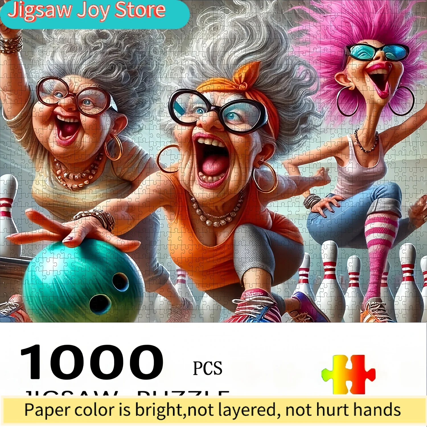 

Набор из 1000 крупных деталей пазла для пожилых женщин: Яркая 5D головоломка с 3D-иллюзией, для семейного вечера и творчества