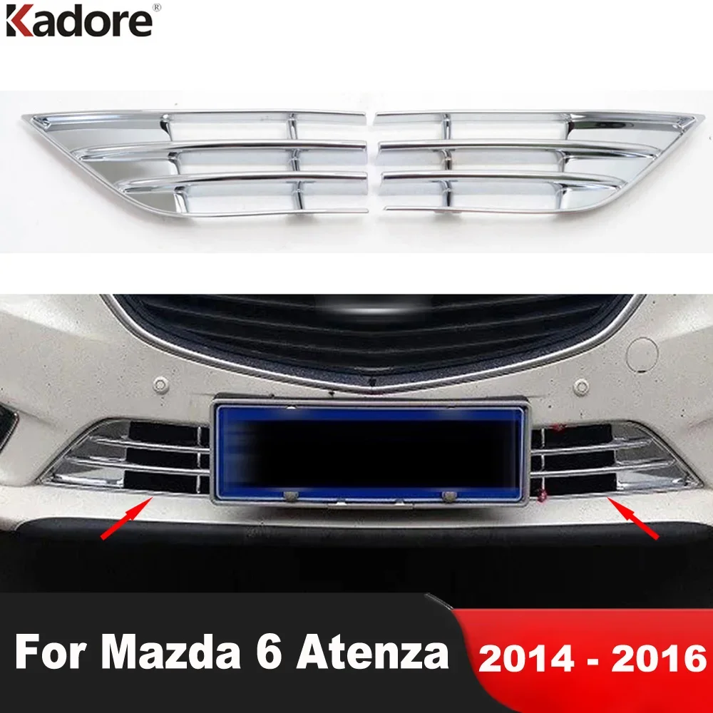

Front Center Grille Grills Cover Trim For Mazda 6 Mazda6 Atenza 2014 2015 2016 Chrome Car Racing Around Mesh Trims Accessories