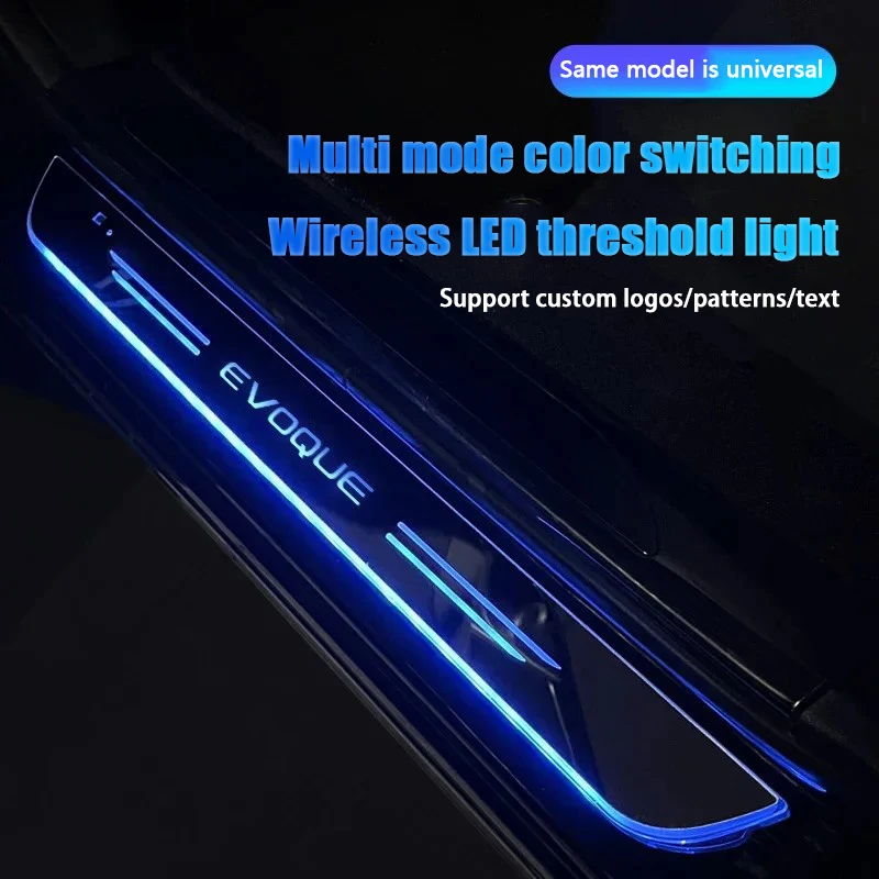 For Land Rover EVOQUE Acrylic USB Power Moving LED Welcome Pedal Car Scuff Plate Pedal Door Sill Pathway Light Auto Accessories