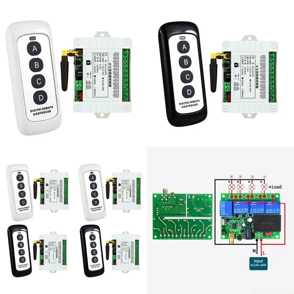 E56B 433Mhz Wireless Remote Control 4CH Relaying Receiver Transmitter Module