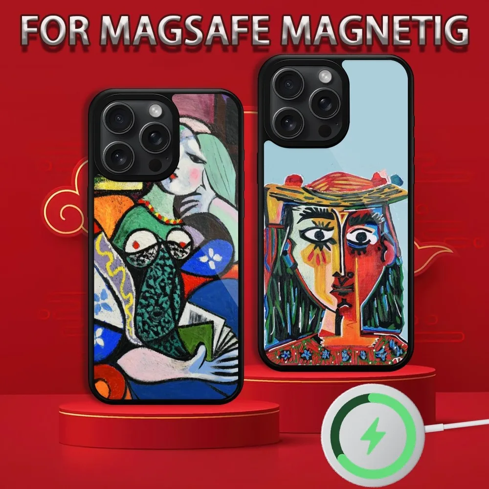 Art Pablo Ruiz Picasso  Phone Case For iPhone 15 14 13 12 11 Pro Max Plus Magsafe Magnetic Wireless Charging Cover