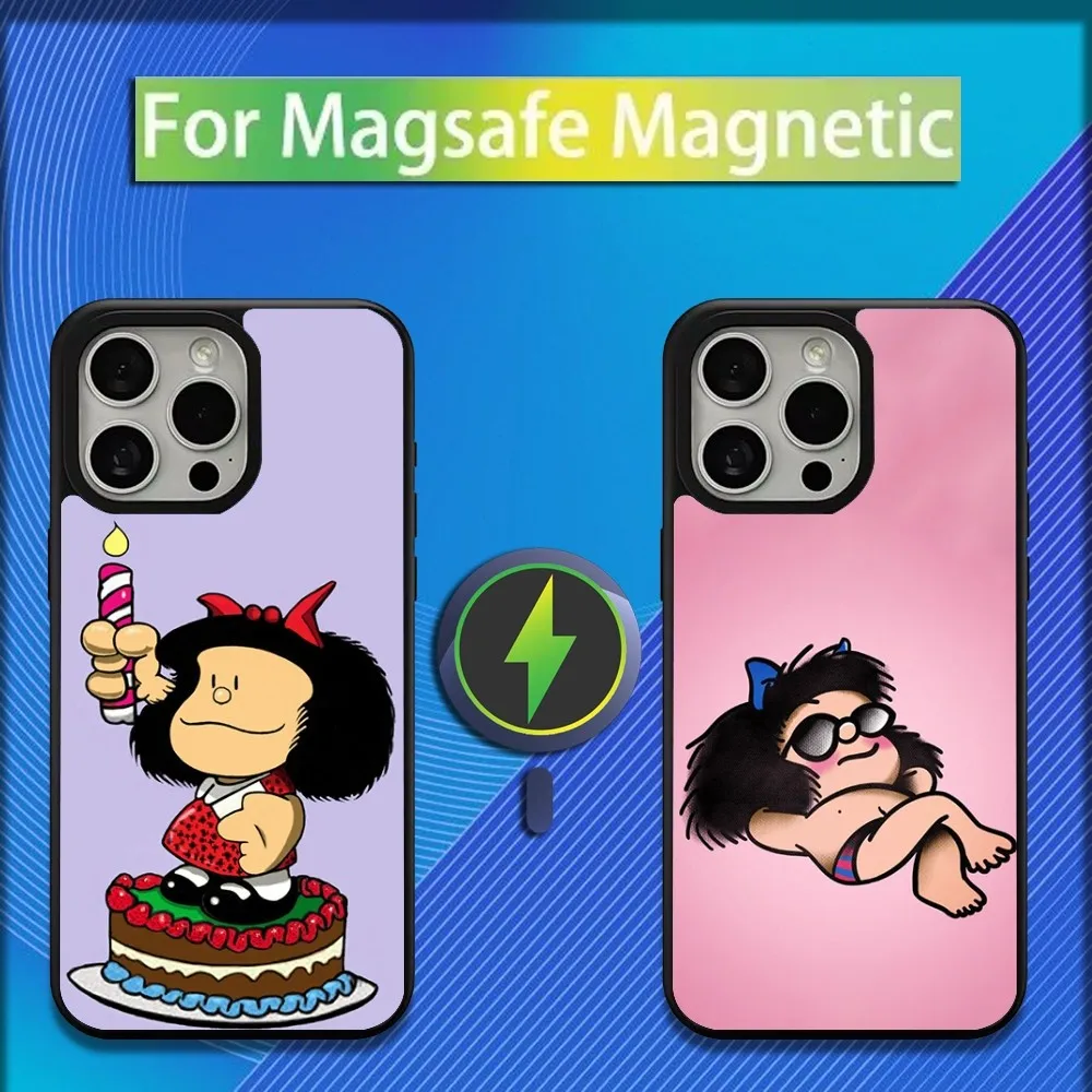 Cool Girl M-Mafalda Phone Case For iPhone 16,15,14,13,12,11,Plus,Pro,Max,Mini Magsafe Magnetic Wireless Charging