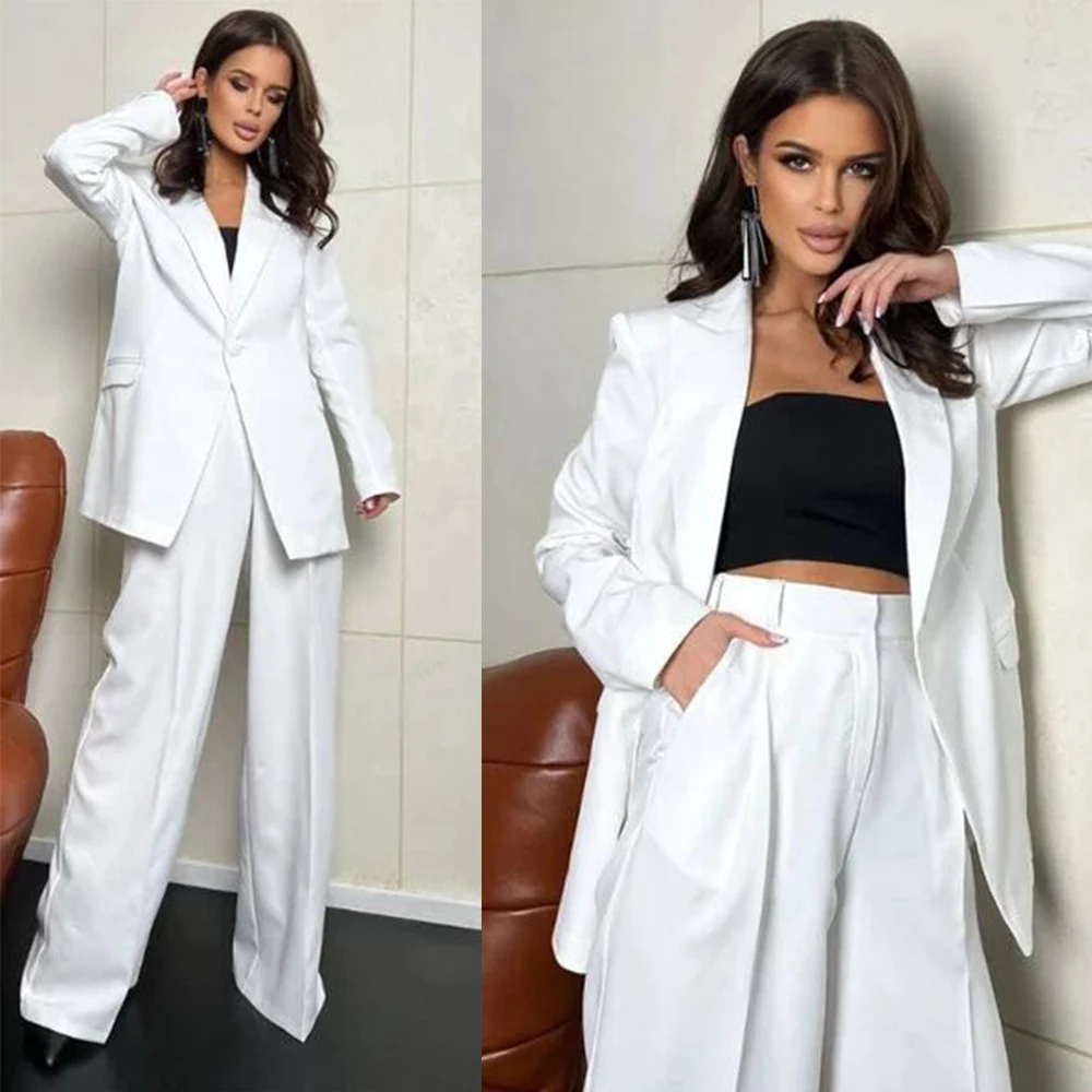 Women Blazer Pant Suits Two Piece Set Office Ladies Leisure Loose Business Custom Made Pencil Pants Formal Outfit