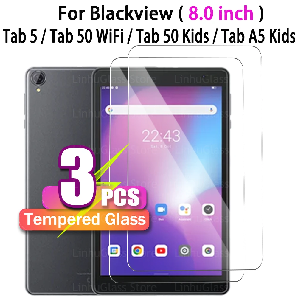 

8.0" Screen Protector for Blackview Tab 5 / Tab 50 WiFi Tempered Glass Film 9H Scratch-Resistant Anti Fingerprints HD Clear