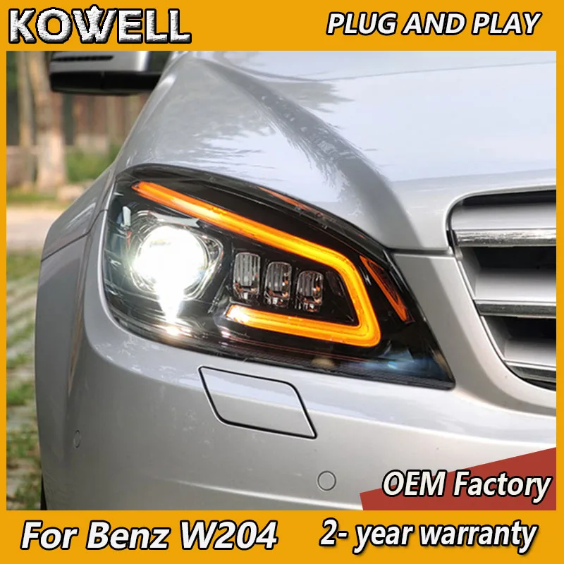 

Car Styling for Benz W204 Headlights 2007-2011 Mercedes C Class Headlight Benz C300 Headlamp C200 C260 LED Dynamic Turn Signal