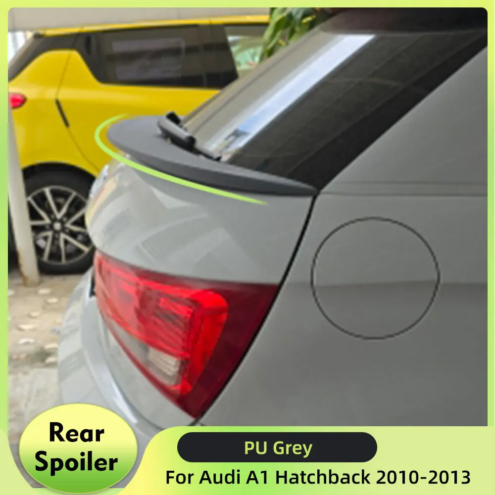 Car Rear Middle Trunk Spoiler Boot Wing Lip for Audi A1 Hatchback 2 Door Only 2010-2013 PU Unpainted Grey Primer Spoiler Wing