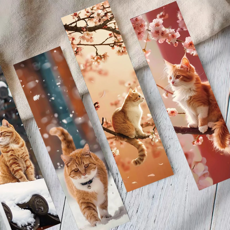 Paisagem e gato Bookmarks, Estudante Suprimentos, Desenhos animados Bookmarks, Cute Reading Pages, Marcadores de livros, Cartão, 30pcs