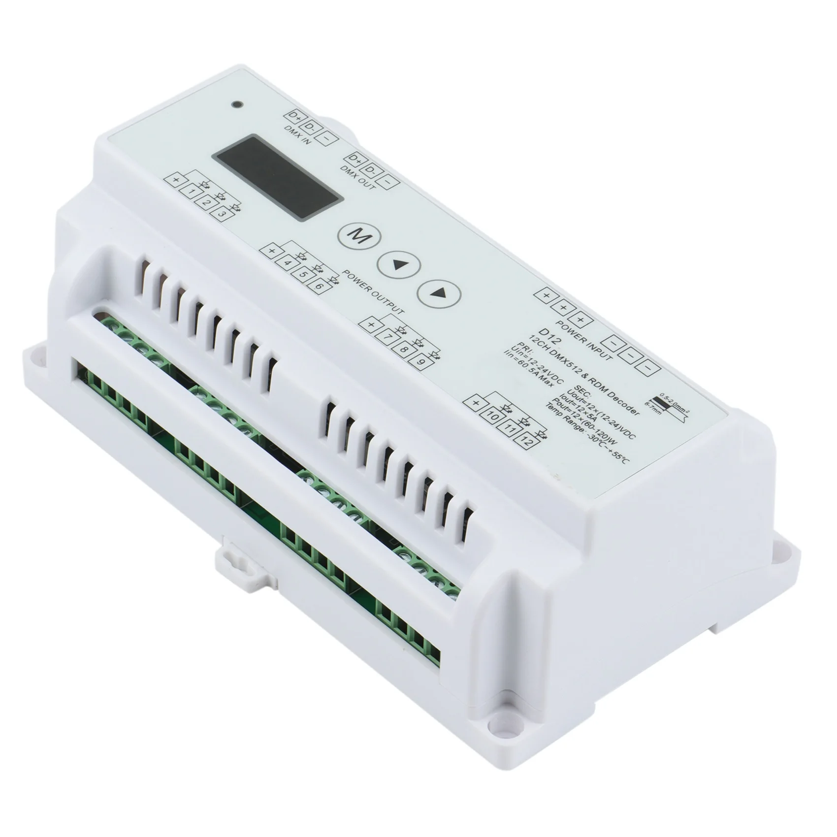 M13K-DC5V-36V Input 12 Channels CV DMX512 Decoder,5Ax12ch Output With Display For Setting DMX Address For Led Rgb Led Strip
