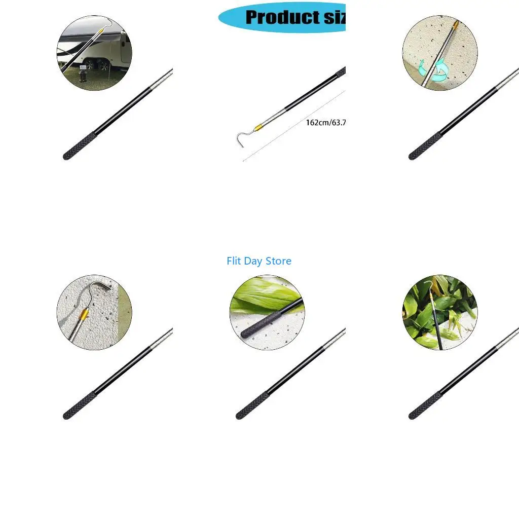 F92C Tainless Steel Pull Rod Snake Hook Telescopic Catcher Tool for Easy to Setups