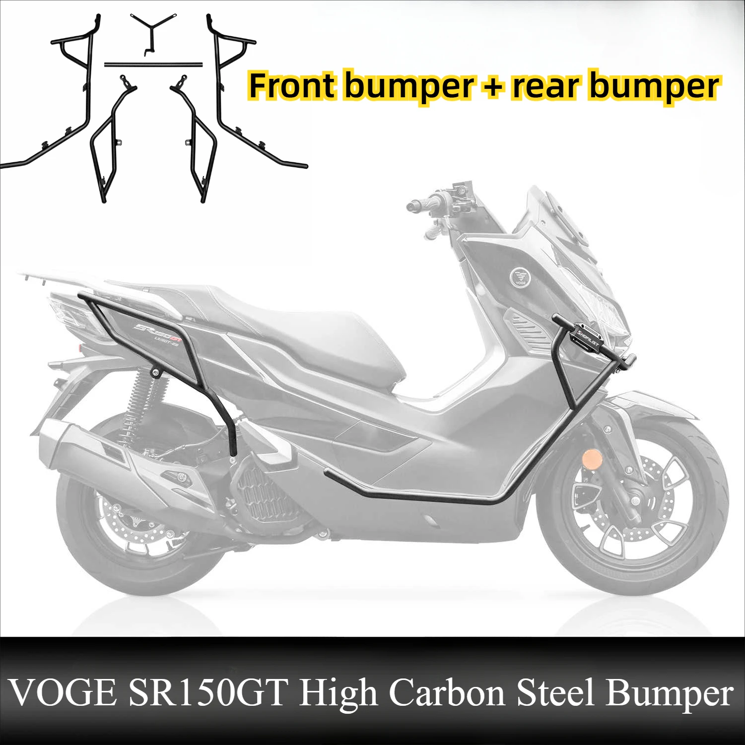 

For LONCIN VOGE SR150GT High Carbon Steel Bumper Motorcycle Accessories Highway Engine Guard Bumpers Crash Bar Fairing Protector