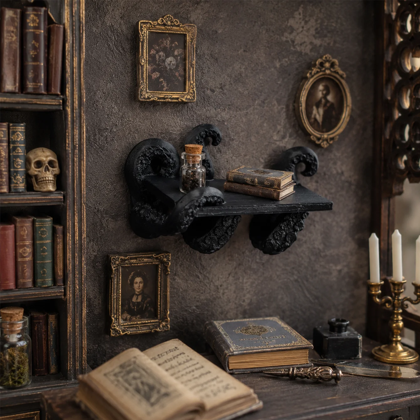 Miniature Octopus Tentacle Wall Mount Storage Rack – Creative, Quirky Wall Decor and Display Shelf for Miniature Enthusiasts