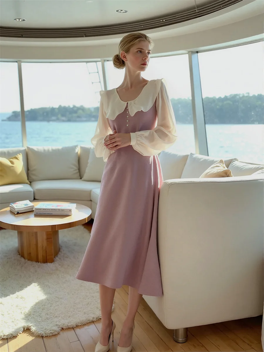 Women'S Dress Alt Flounced Edge Mid-Calf A-Line Cut-Out Cyber Daily Daisy Dance Daring Dating Day Decorate Decoration Decorative