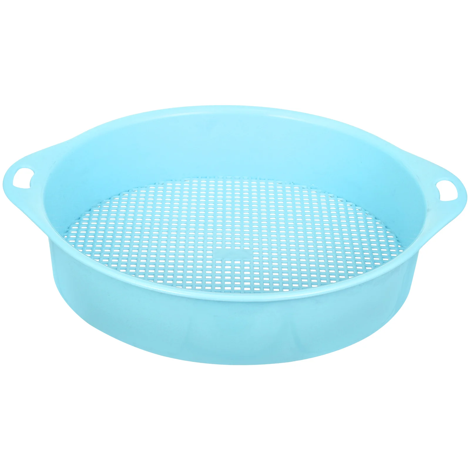 Soil Sieve Garden Sifter Multi-use Sifting Pan Gardening Supplies Manual Strainer Blue Mesh Sifters Tool for