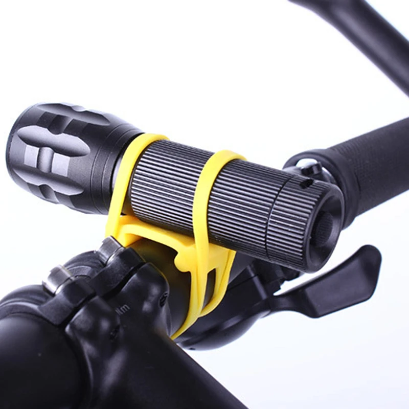 10 Piece Silicone World Bicycle Handlebar Silicone Strap Band Cycling Light Holder Phone Fixing Elastic Tie Rope Torch Flashligh