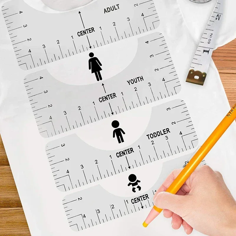 T-Shirt Alignment Tool Craft Ruler with Guide Tshirt Graphics Alignment Ruler for Making Measuring Measuring Tape Tools