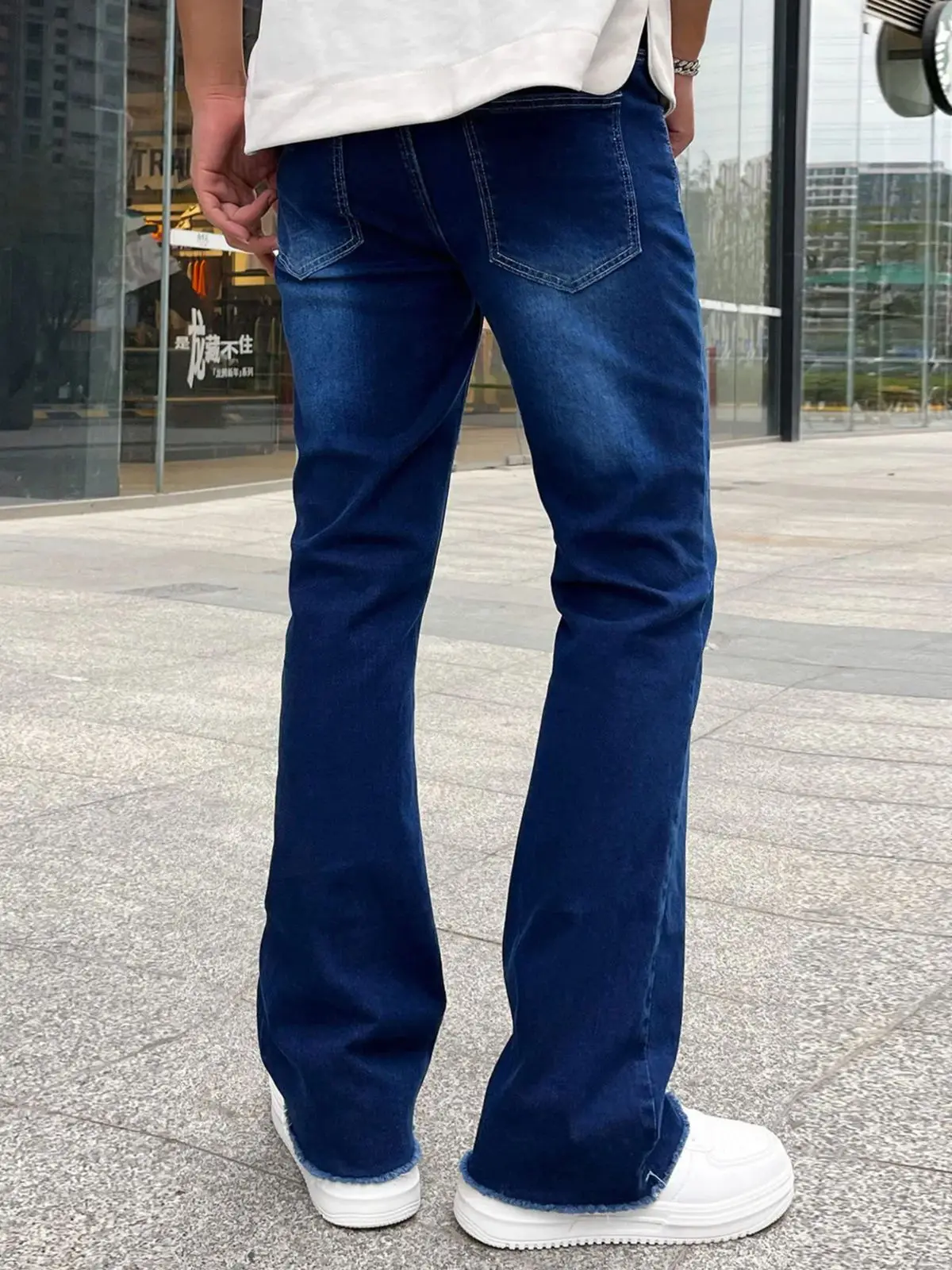 Spodnie Cargo z szerokimi nogawkami 2023. Streetwear Baggy Men Jeans Spring Autumn Men Korean Fashion Loose Straight Male Brand Clothing Black — zdjęcie 2