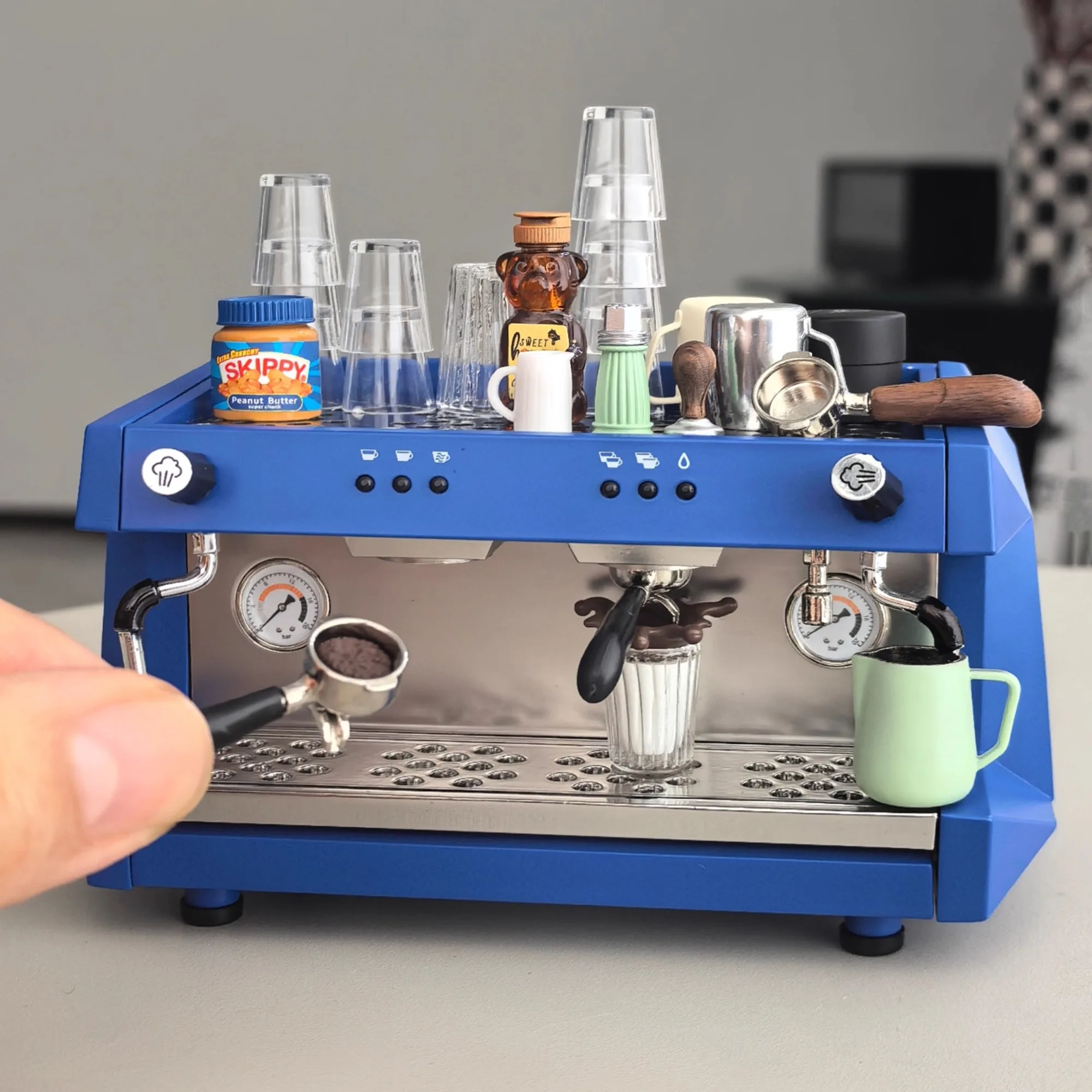 ob-1/6 Bjd Blyth Soldier Miniature Dollhouse Furniture Mini Model Metal Coffee Machine Kitchen Scene Shooting Props Accessories-