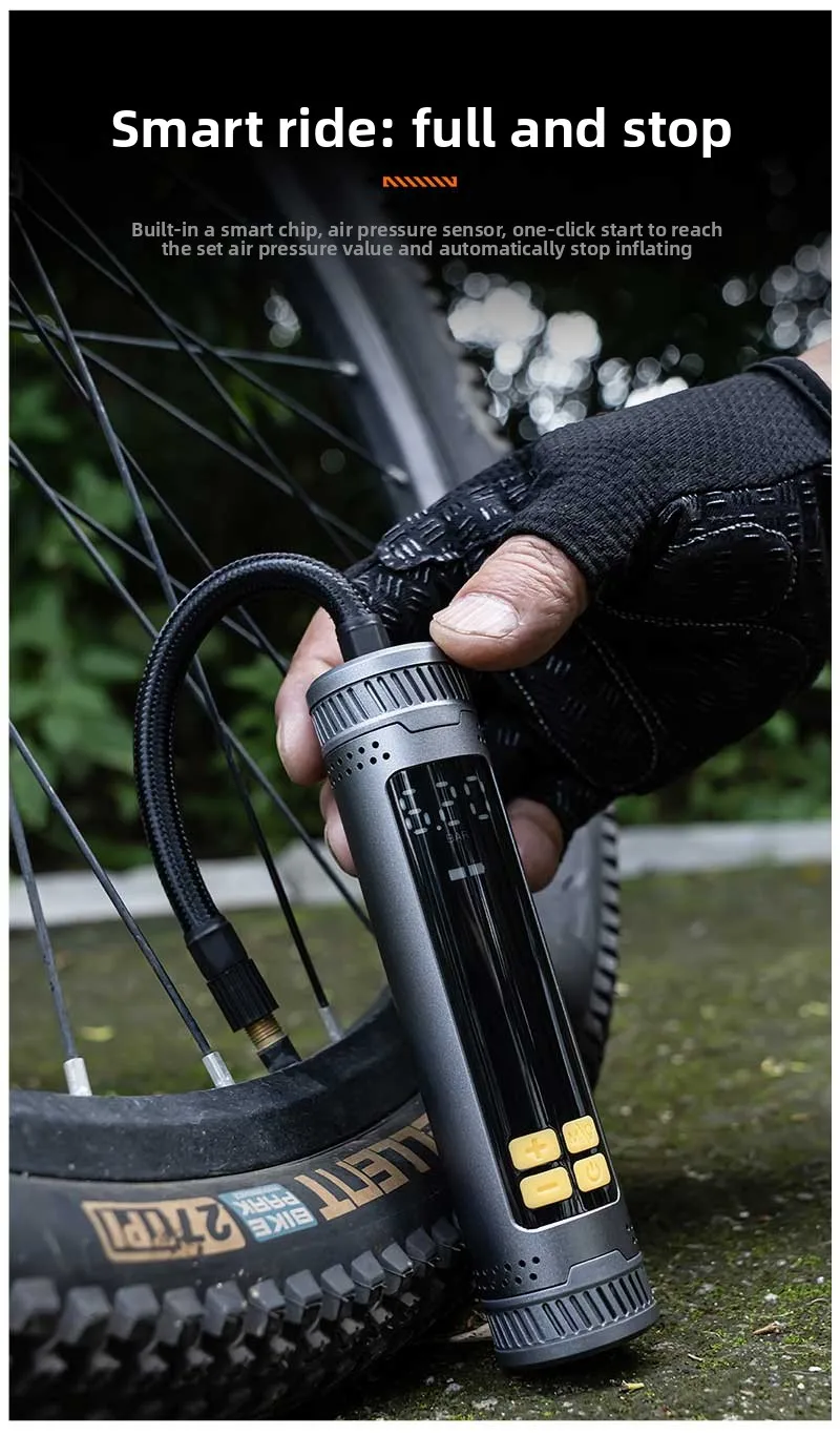 ENLEE Neuer Intelligenter Tragbarer Luftkompressor Kabelloser Elektrischer Reifenfüller Digitaler Druckmesser Fahrrad- und Motorrad-Reifenfüller – Detail 11