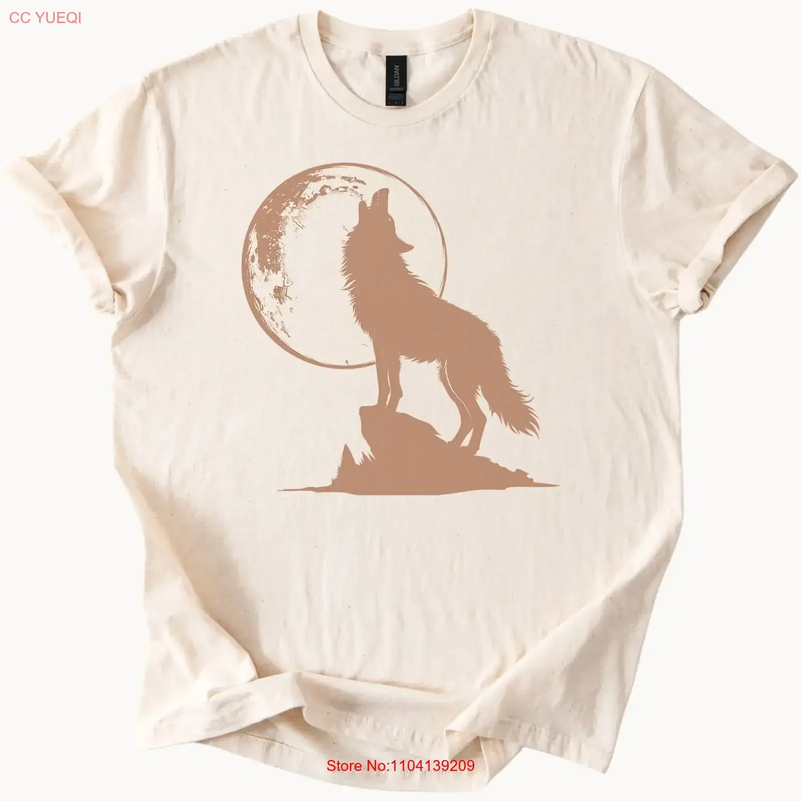 Wolf Howling Moon T Shirt Nature Wildlife  vintage Washed Soft homme streetwear Top For Everyday Wear Stylish Breathable Unisex