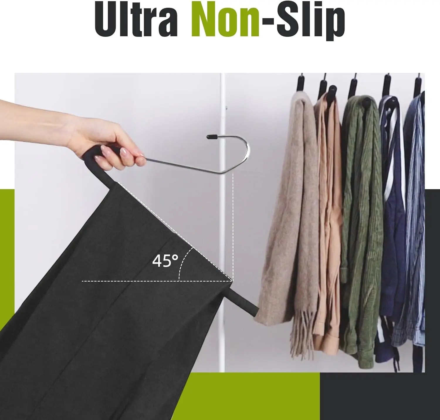 Open Ended Z Pants Hangers Foam Coated Trousers Hangers Non Slip Anti Rust Chrome Metal Rack for Towel Skirt Closet Organizer