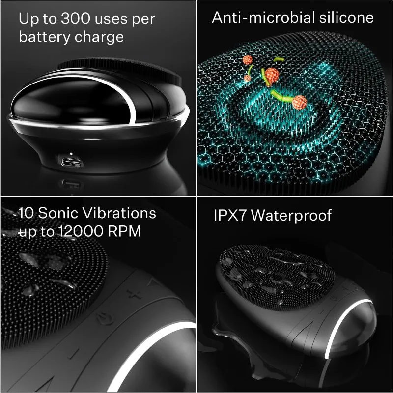 douxds Flex™ Pro Vibrating Face Brush, Electric Scrubber, Scrubber for Men, Flex™ Brush, Men's Skin Care