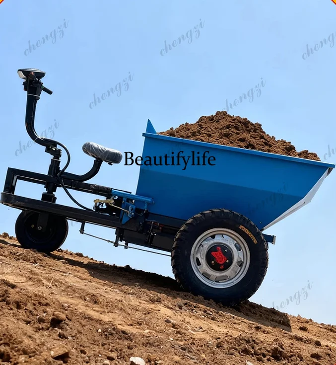 Agricultural breeding electric tricycle construction site project brick pulling, transportation, dump truck