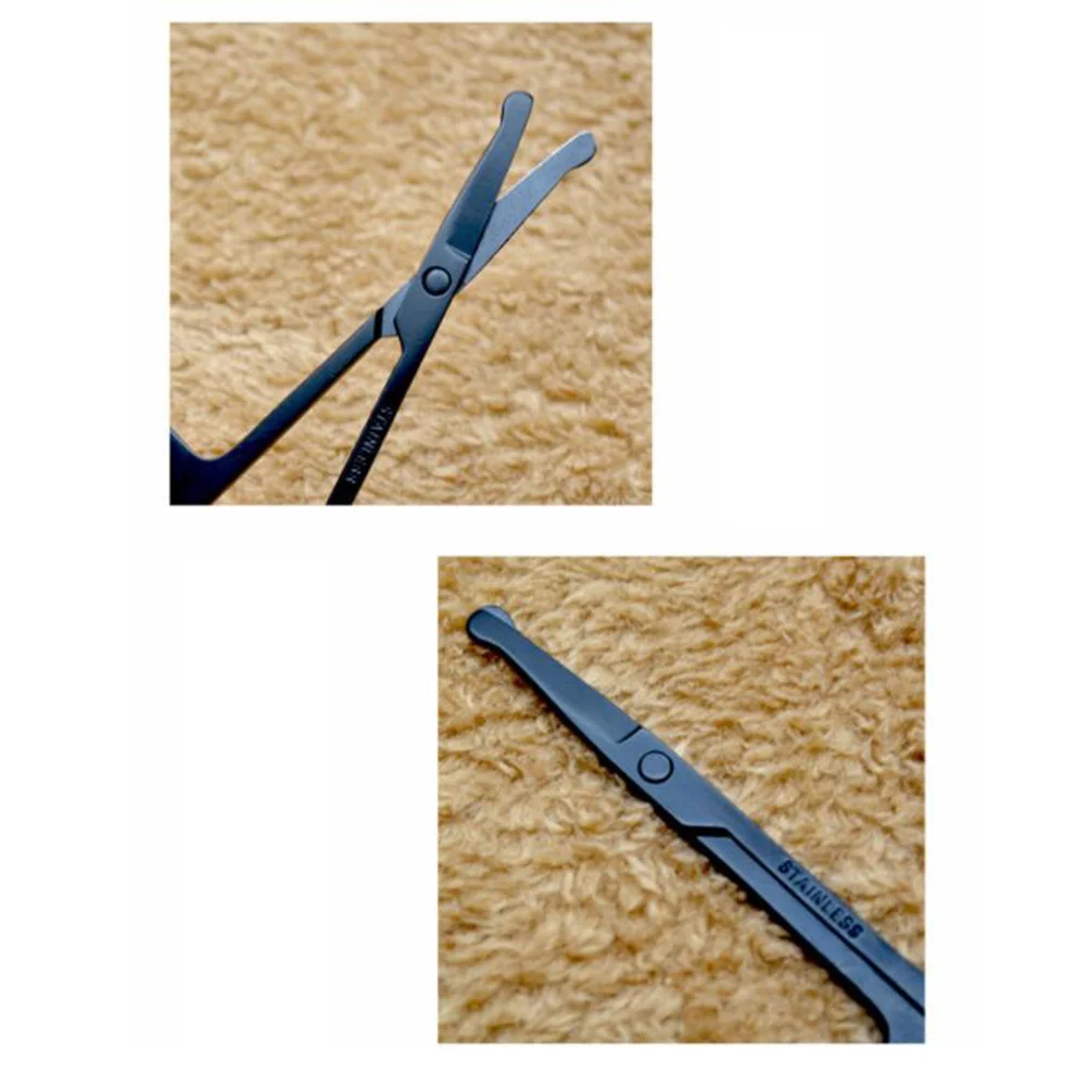 

1Pcs Professional Nose Hair Scissors Fine Edge Stainless Steel Trimmer for Ear Nose Eyebrow Grooming Tool Compact Design Black