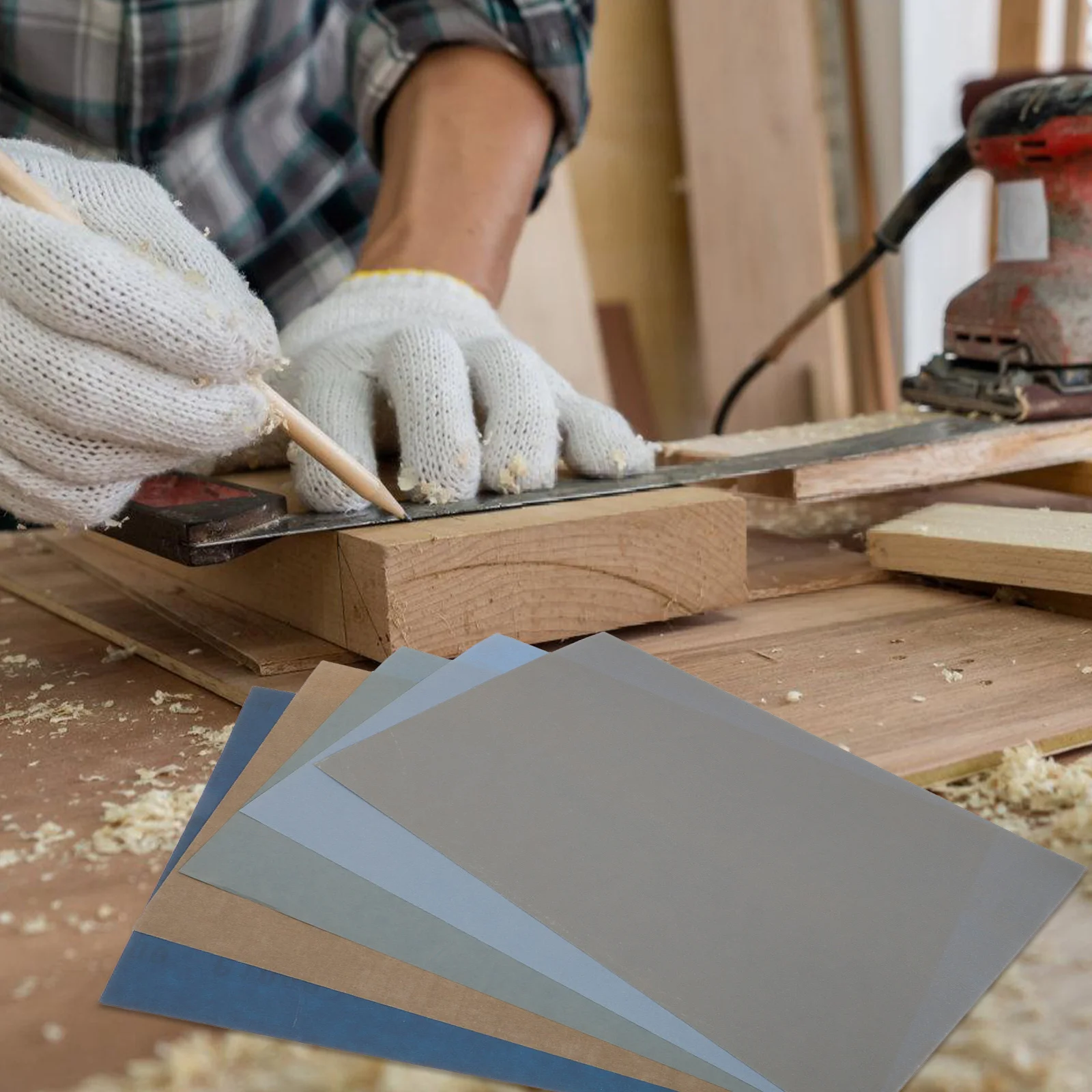 

5PCS Silicon Carbide Sandpaper Sheets Extra Fine Grit Assorted Dry Detail High Precision Automotive Wood Craft Polishing Wet Dry