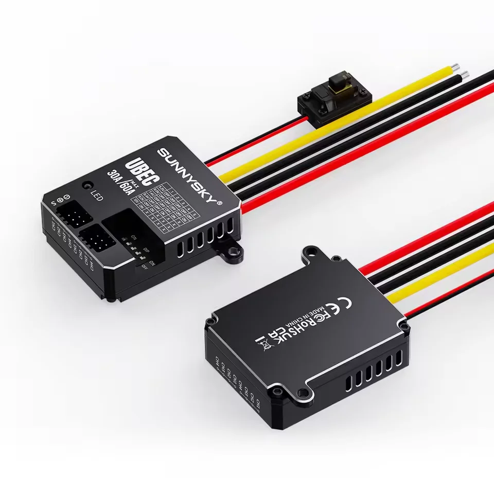 SUNNYSKY 30A HV UBEC 3-18S 9-80V Input Adjustable 5.2/6/7.4/8.4/9/12V Output /8 Parallel Outputs/aluminum Case For RC Model