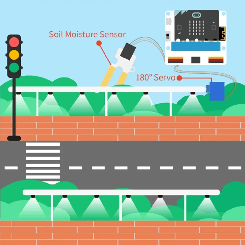 ELECFREAKS-Kit Smart City Micro:bit, carte d'extension WiFi Internet IOT:bit pour microbit, buzzer ESP8266, programme RTC Tech IOT, bricolage