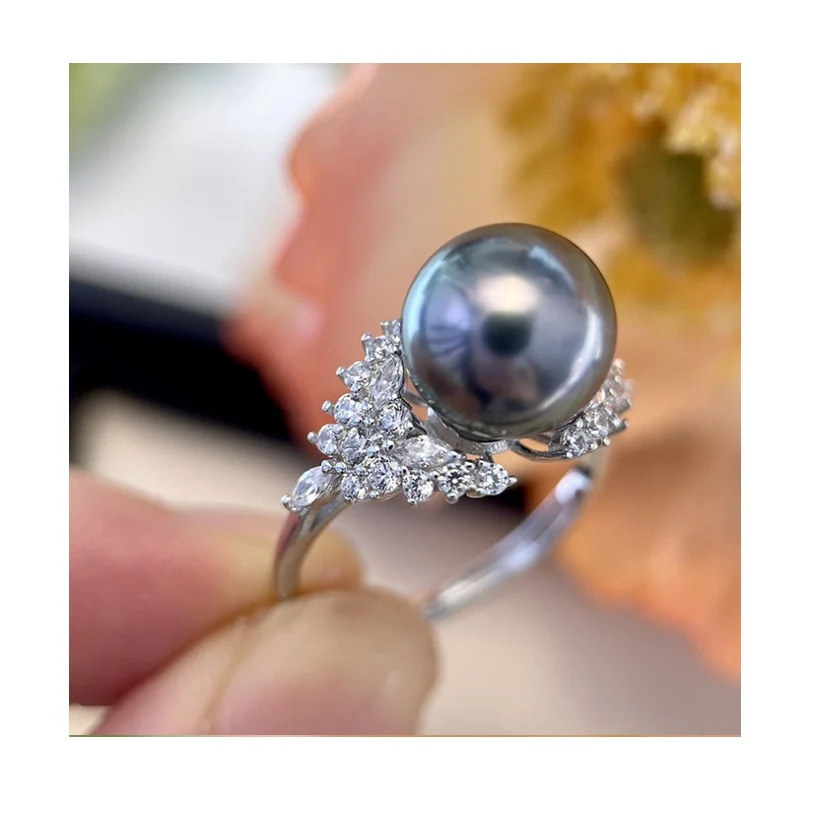 

RARE SOUTH SEA 9-10MM BLACK PEARL RING
