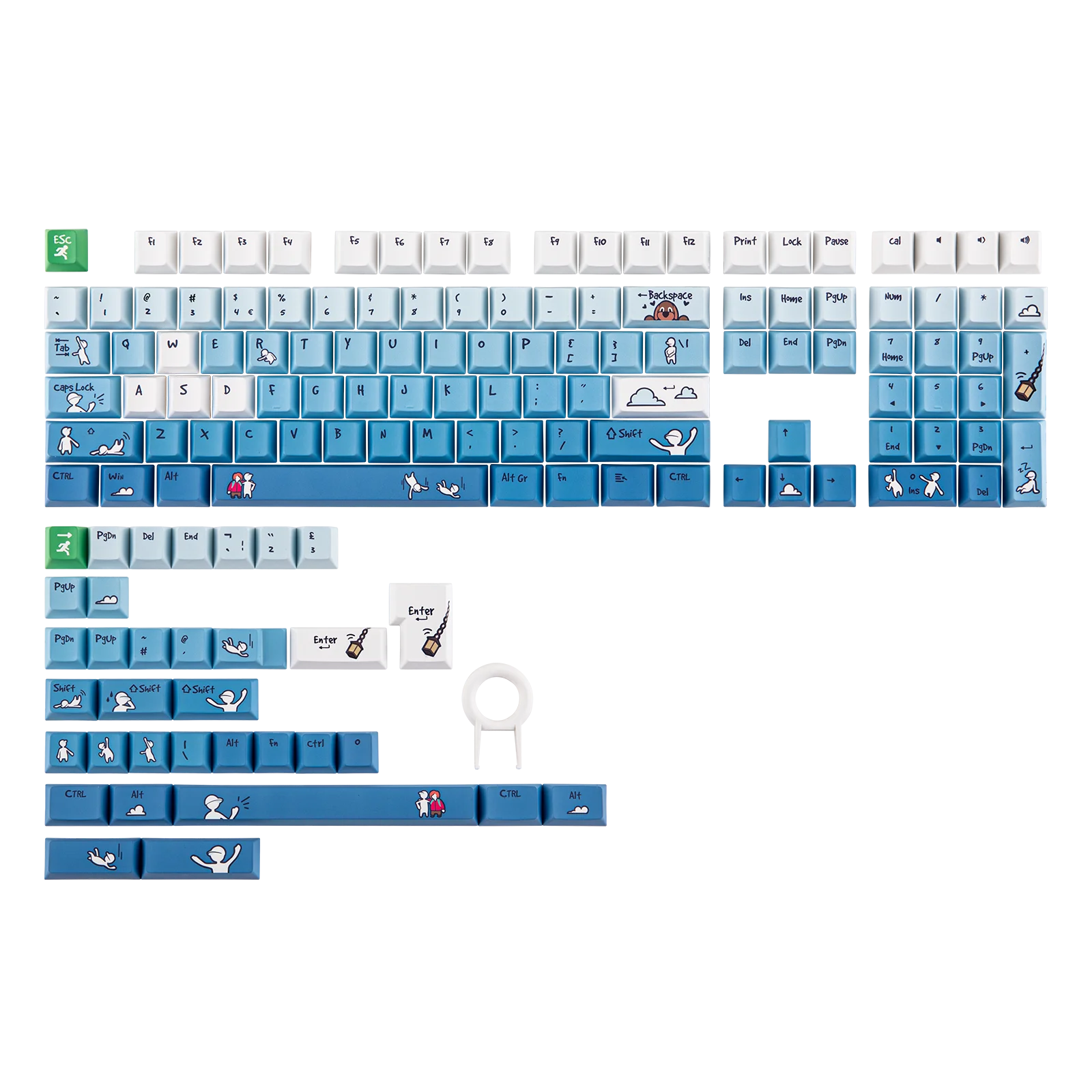EPOMAKER X Human Fall Flat Fallen Series 139 Keycap Set Cherry Profile Keys for Alice/60%/65%/75%/TKL/96%/Full Size Keyboards