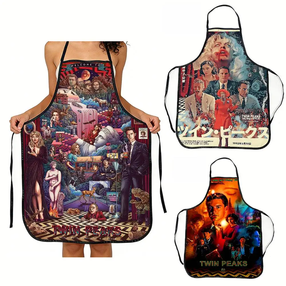 

T-Twin P-Peaks Vintage 2026 New Apron Fun Single Party Gift Universal Male And Female Chefs BBQ Kitchen Novelty Apron