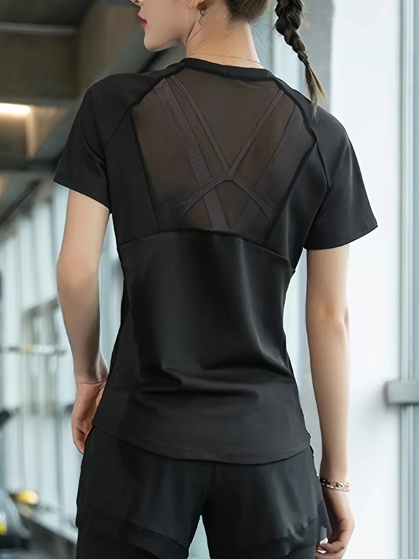 

New summer sports T-shirt quick drying mesh fitness cycling running top repair thin yoga wear women short sleeve