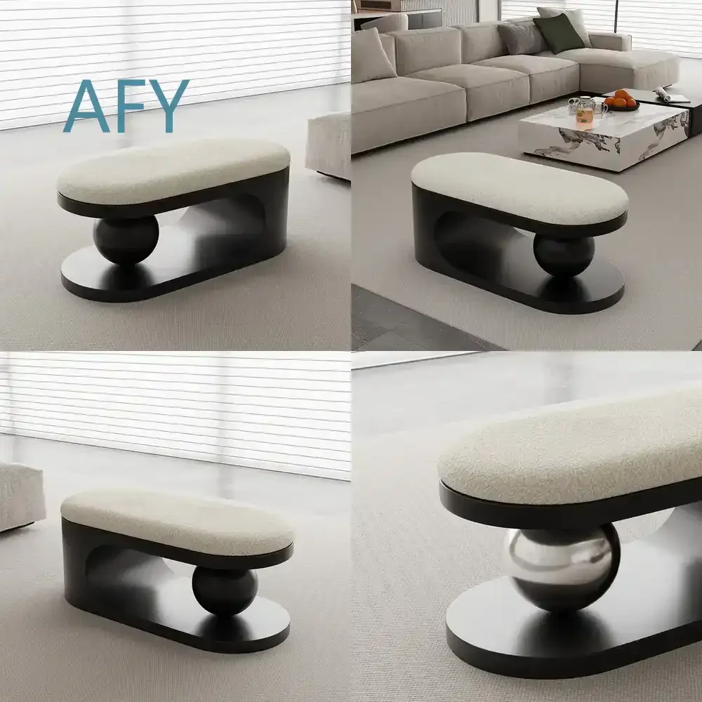 Doorway Shoe Changing Stool for Portable Bedroom Bed End Low Ottoman Bench Doorstep Shoe Wearing Footrest Living Room