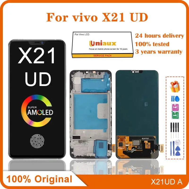 6.28'' LCD For VIVO X21 UD Display Touch Screen Digitizer LCD Assembly Replacement Phone Repair 100% Tested