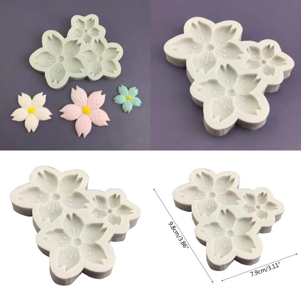 

G6KF Flower Silicone Molds Cherry Blossoms Fondant Craft Cake Candy Chocolate Mold Sugarcraft Pastry Kitchen Baking Moulds