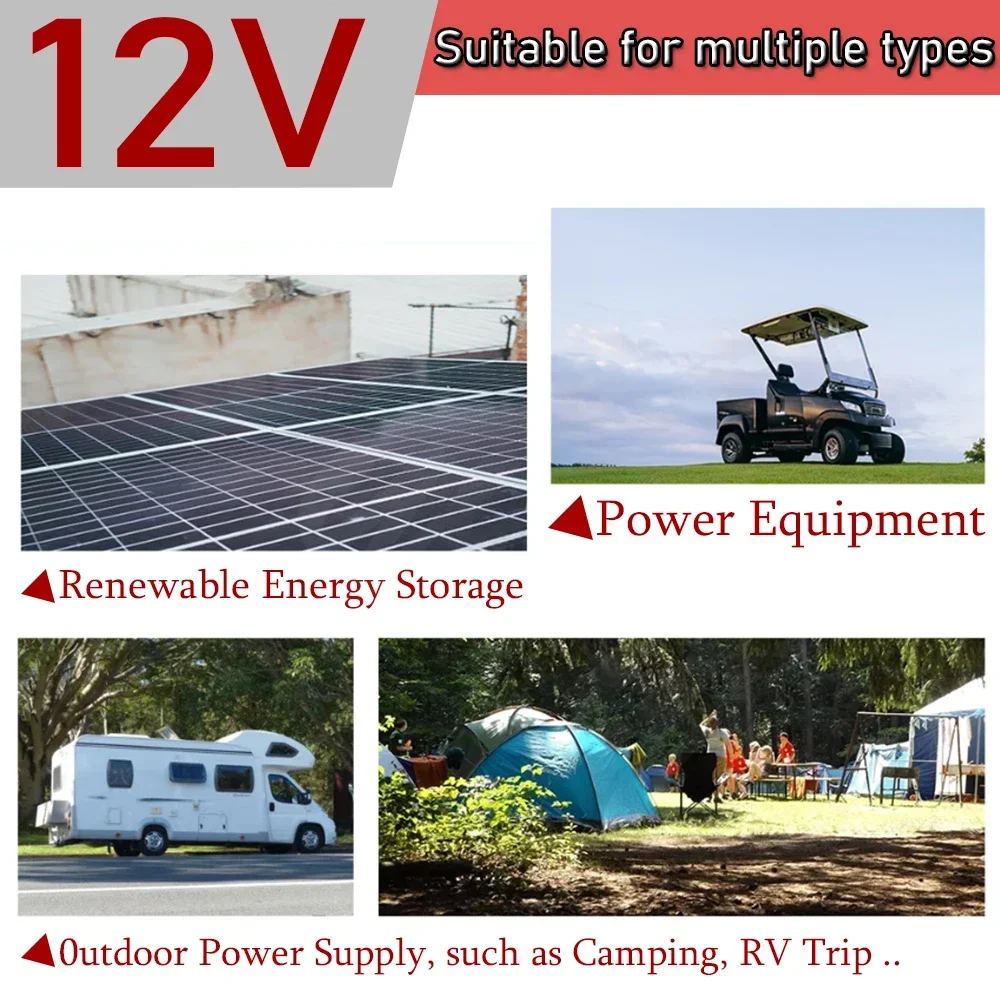 

12V 80Ah LiFePO4 Battery Built-in BMS 5000 Cycles For RV Campers Golf Cart Solar