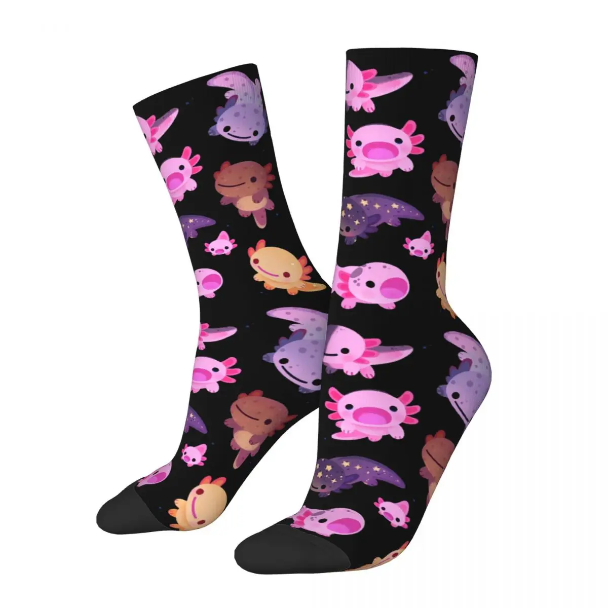 Happy Axolotl-Chaussettes Harajuku Absorbantes de la Sueur, Bas sulfToutes Saisons, Accessoires pour Homme et Femme, Cadeaux de Noël