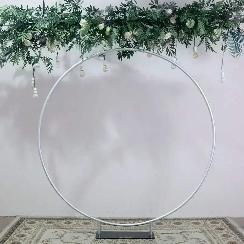 

Grainbuds Party Balloon Arch 6.5ft/200cm Aluminum Flower Stand Wed Decor Silver Frame Stable Background Support Wedding Backdrop