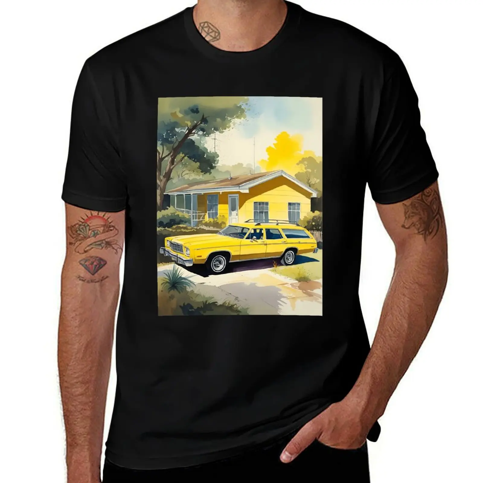 

Sun-Kissed '70s Suburbia T-Shirt t shirts cotton 100% man t shirt luxury black cotton t-shirt plain for man package T-Shirt