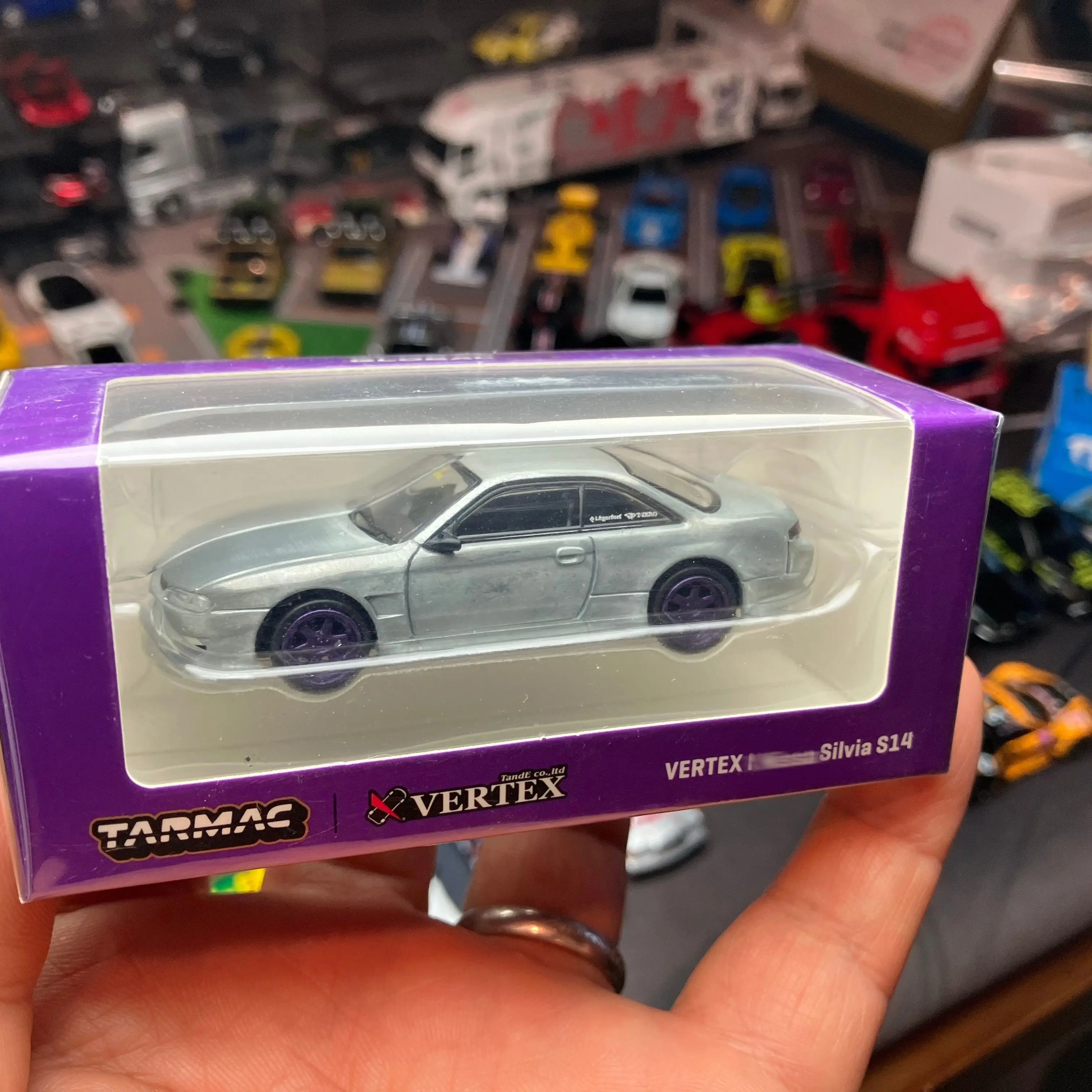Tarmac 1/64 Chase Car Collector Vertex Silvia S14 Diecast Scale Model Car Alloy