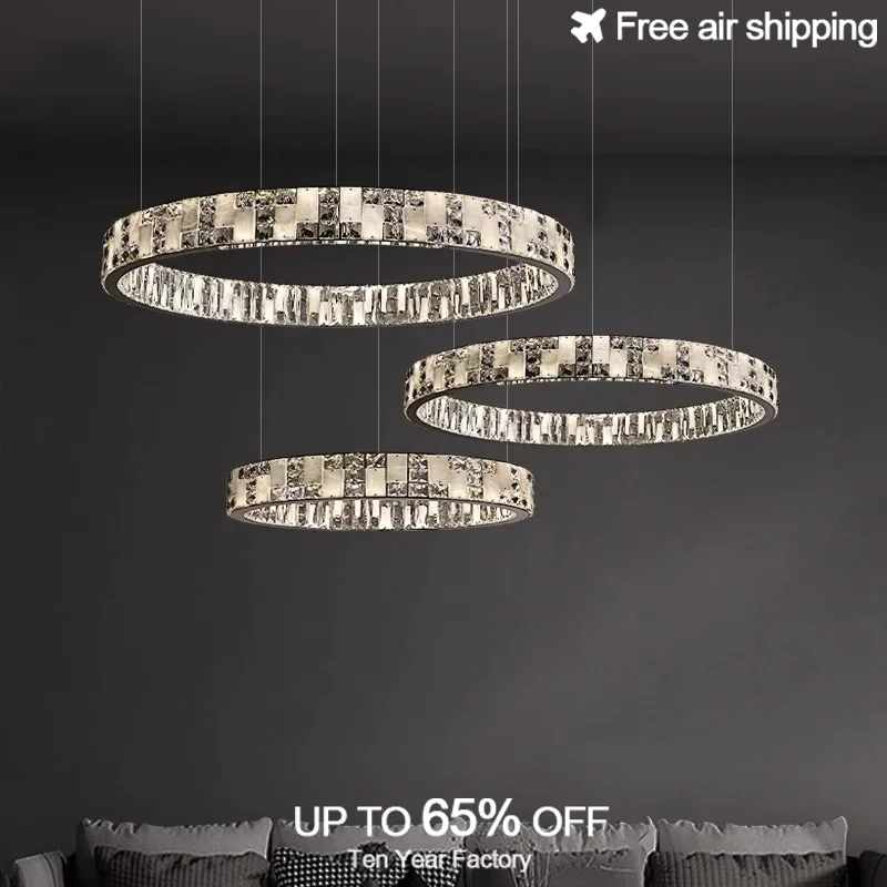

Modern luxury acrylic crystals black chandelier for living room art deco decorative hanging ceiling light fixture